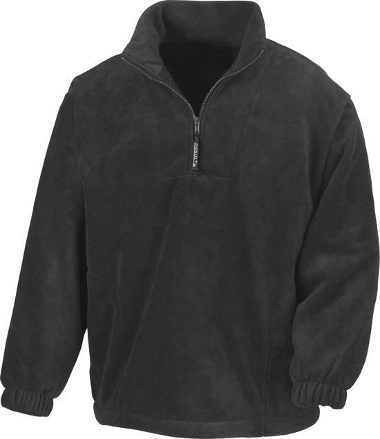 Result Ongevoerde actieve 1/4 rits Anti-Pilling Fleece Top (Zwart)