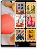GSM Hoesje Geschikt voor Samsung Galaxy A42 Trendy Telefoonhoesjes Postzegels