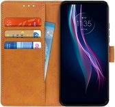 Motorola Moto One Fusion Plus Hoesje Portemonnee Stand Bruin