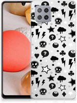 Telefoonhoesje Geschikt voor Samsung Galaxy A42 Silicone Back Cover Silver Punk