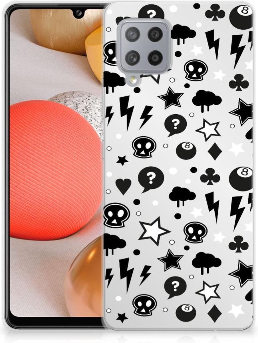 Back Cover voor Silicone Back Case Samsung Galaxy A42 Silver Punk