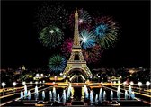 Kras Tekening Groot "Colorful City" Fireworks Paris (41x29cm) | Krastekening Vuurwerk Parijs Frankrijk | Krastekeningen pakket | Scratch Art / Painting | Kraskaarten | Krasfolie