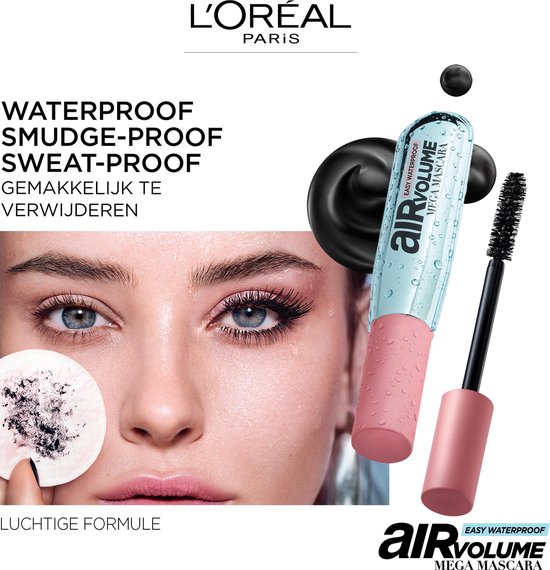 L'Oréal Paris Air Mega Volume Mascara - 01 Black Waterproof - Mega Volume Mascara - 9,4 ml - bol.com