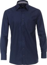 CASA MODA comfort fit overhemd - blauw structuur (contrast) - Strijkvrij - Boordmaat: 41