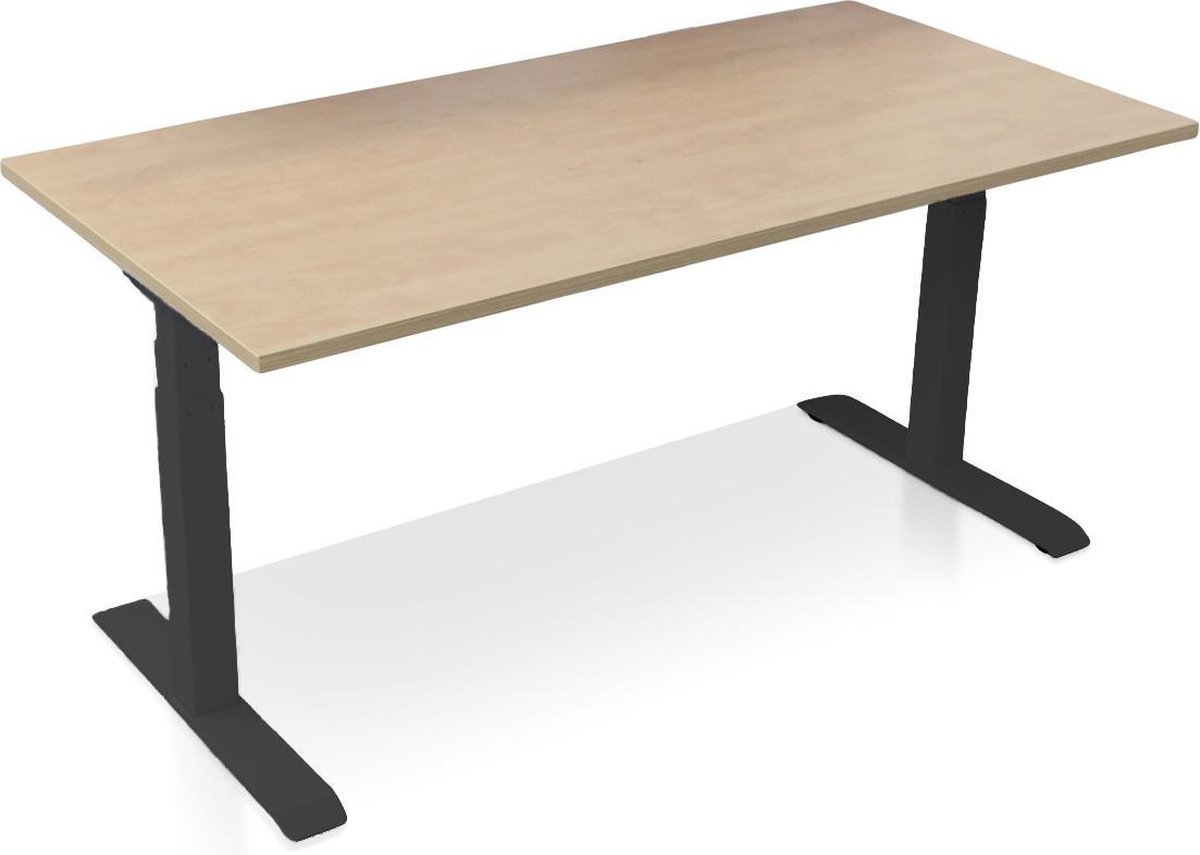 Zit-sta bureau elektrisch verstelbaar - MRC PRO NEN-EN 527 | 180 x 80 cm | frame zwart - blad wild peren | Memory functie met USB | 150kg draagvermogen