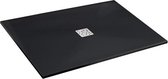 MITOLA Rechthoekige douchebak Lotus - 120 x 90 cm - Composiethars - Zwart - Bonde in het midden