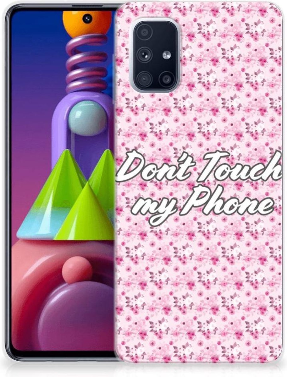 Samsung Galaxy M51 Silicone-hoesje Flowers Pink DTMP