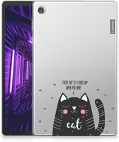 TPU Case Lenovo Tab M10 Plus Hoes Cat Good Day met doorzichte zijkanten