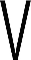 Letter 'V' sticker zwart 70 mm