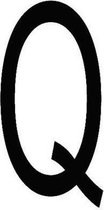 Letter 'Q' sticker zwart 70 mm
