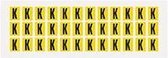 Letter stickers geel/zwart teksthoogte: 15 mm letter K