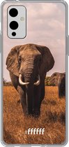 6F hoesje - geschikt voor OnePlus 9 -  Transparant TPU Case - Elephants #ffffff