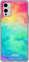 6F hoesje - geschikt voor OnePlus 9 -  Transparant TPU Case - Rainbow Tie Dye #ffffff