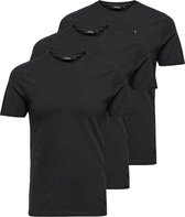 Only & Sons T-shirt Onsbasic Life Slim O-neck 3 Pack 22020502 Black Mannen Maat - XXL