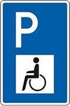 Parkeerplaatsbord met gehandicaptensymbool 400 x 600 mm Aluminium