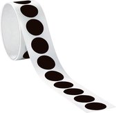 Ronde zwarte markeringsstickers - zelfklevende folie - 100 stuks op rol Ø 50 mm