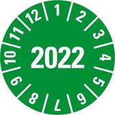 Keuringssticker met heel jaartal, boekje 25 mm - 105 per boekje 2022