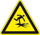 Waarschuwingssticker dun ijs - ISO 7010 - W043 200 mm