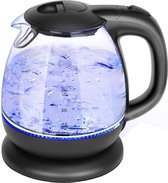 Waterkoker - Aigi Elfino - LED Verlichting - 1 Liter - 2200 Watt - RVS/Glas - Zwart