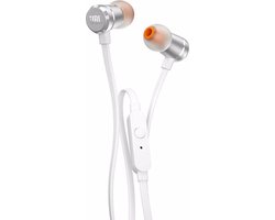 JBL Tune 290 - In-ear Oordopjes Bedraad - Oortjes met Microfoon - 3.5 mm Koptelefoon Aansluiting - Aluminium Design - Pure Bass Sound - Zilver