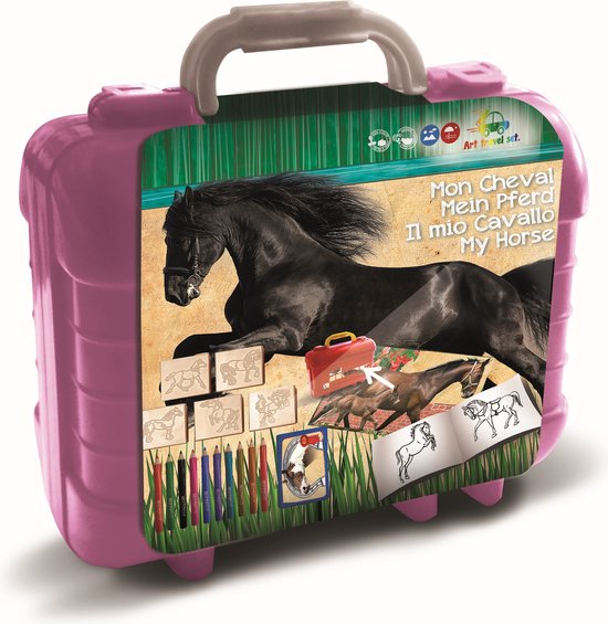 Leesbaarheid Pence Voorbeeld Schrijfset koffer paarden 18-delig | bol.com