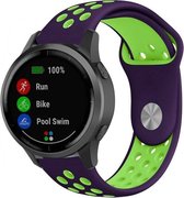 Siliconen Smartwatch bandje - Geschikt voor  Garmin Vivoactive 4 sport band - 45mm - paars/geel - Horlogeband / Polsband / Armband