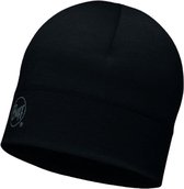 Buff Beanie Merino Wool 1 Layer - Solid Black - Unisexe - Taille unique