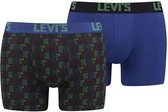 Levi's - Heren - 2-Pack Letter Outline Brief Boxershort - Blauw - M