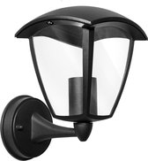 LED Tuinverlichting - Buitenlamp Nostalgisch - Aigi Nuosta Up - E27 Fitting - Mat Zwart - Aluminium