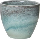 PTMD  kacie blauw geglazuurde terracotta pot bombey