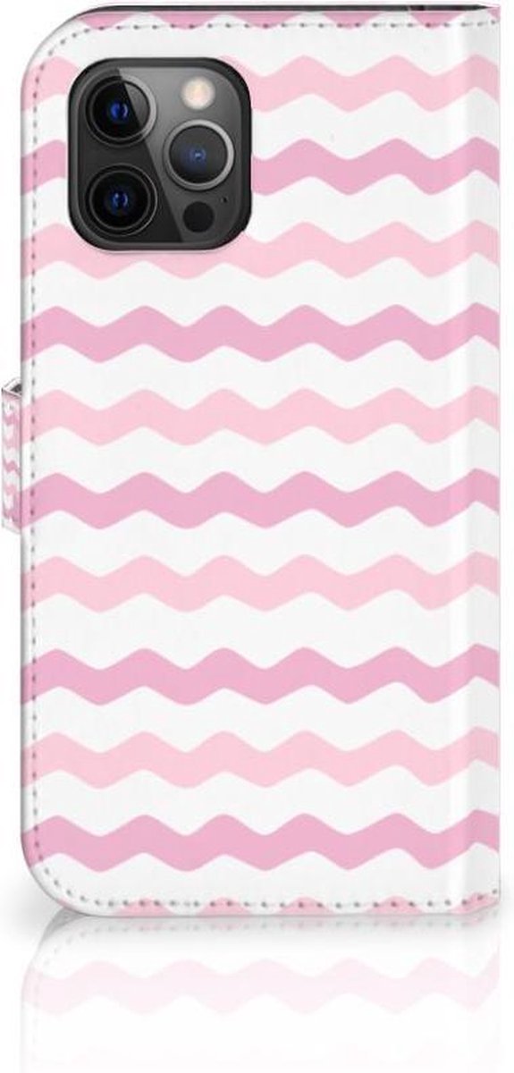 Apple iPhone 12 Pro Max Telefoon Hoesje Waves Roze