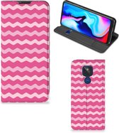GSM Hoesje ontwerpen Motorola Moto G9 Play Fotohoesje Waves Pink