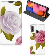 Telefoon Hoesje Cadeau voor haar Geschikt voor Samsung Galaxy A20s Wallet Flip Case Roses