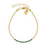 Mint15 Armband 'Little Faceted Beads - Emerald Green' - Goud