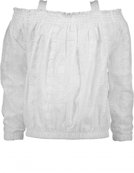 Moodstreet Meisjes blouses Moodstreet MT blouse broderie warm white 98/104