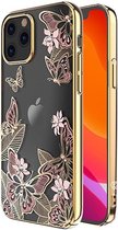 Butterfly BackCover met Swarovski® Crystals - Hoesje - Telefoonhoesje - iPhone 12/12 Pro - Roze