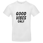 Good vibes only heren t-shirt | vakantie | positiviteit | cadeau | wit