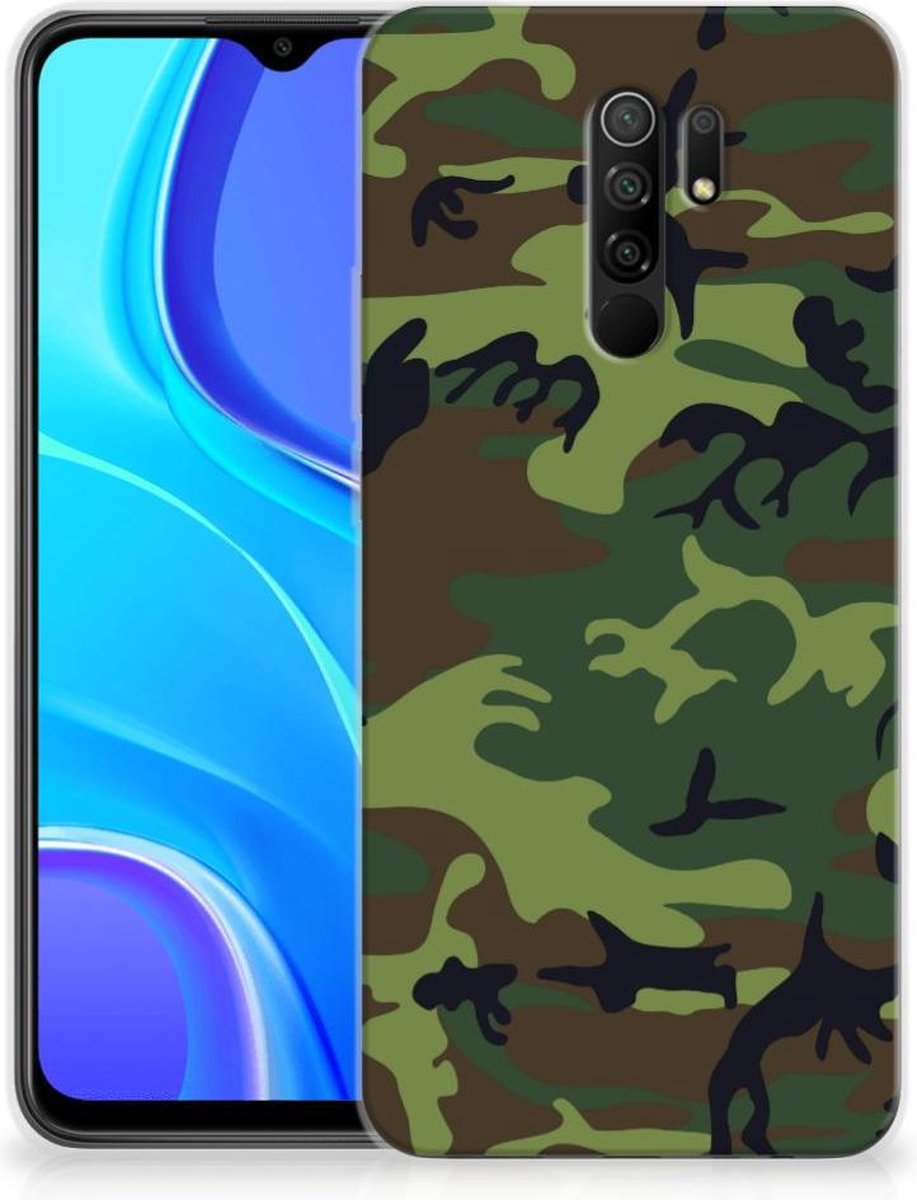 Back Cover voor Xiaomi Redmi 9 TPU bumper Army Dark