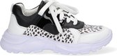 Braqeez 421304-689 Meisjes Lage Sneakers - Wit/Print - Leer - Veters