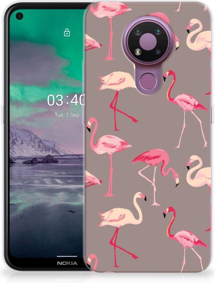 Nokia 3.4 TPU Hoesje Flamingo