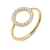 Twice As Nice Ring in goudkleurig edelstaal, cirkel met kristallen, 12 mm 58
