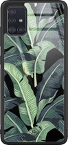 Samsung A71 hoesje glass - Palmbladeren Bali | Samsung Galaxy A71  case | Hardcase backcover zwart
