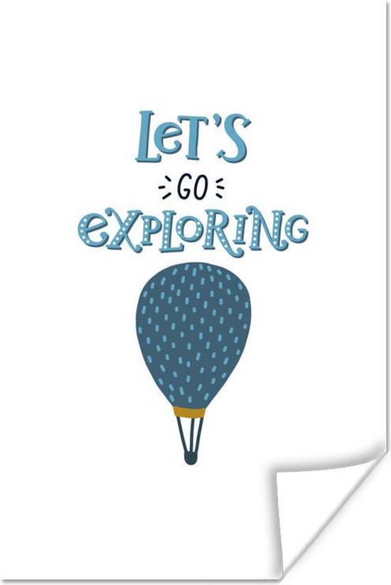 Illustration Pour Enfants D Une Montgolfiere Avec La Citation Let S Explorer 1x180 Bol Com