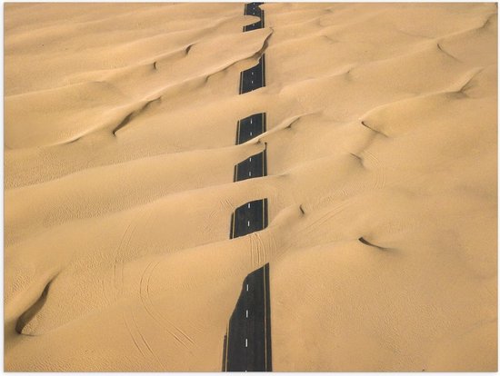 Poster – Woestijnweg onder Zand - 40x30cm Foto op Posterpapier
