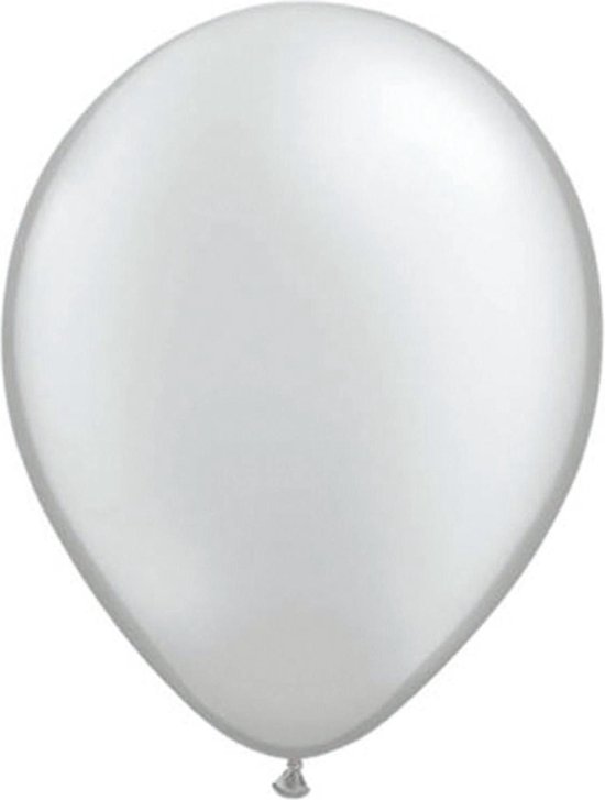 30x stuks Metallic zilveren ballonnen - Feestartikelen versiering