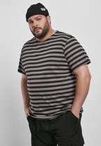 Urban Classics Heren Tshirt -S- Stripe Grijs/Zwart