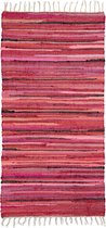 relaxdays - tapis patchwork multicolore franges - tapis - chemin - tapis rouge