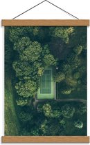 Schoolplaat – Bovenkant Tennisvelden  - 30x40cm Foto op Textielposter (Wanddecoratie op Schoolplaat)