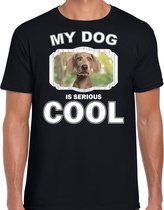 Weimaraner honden t-shirt my dog is serious cool zwart - heren - Weimaraners liefhebber cadeau shirt L