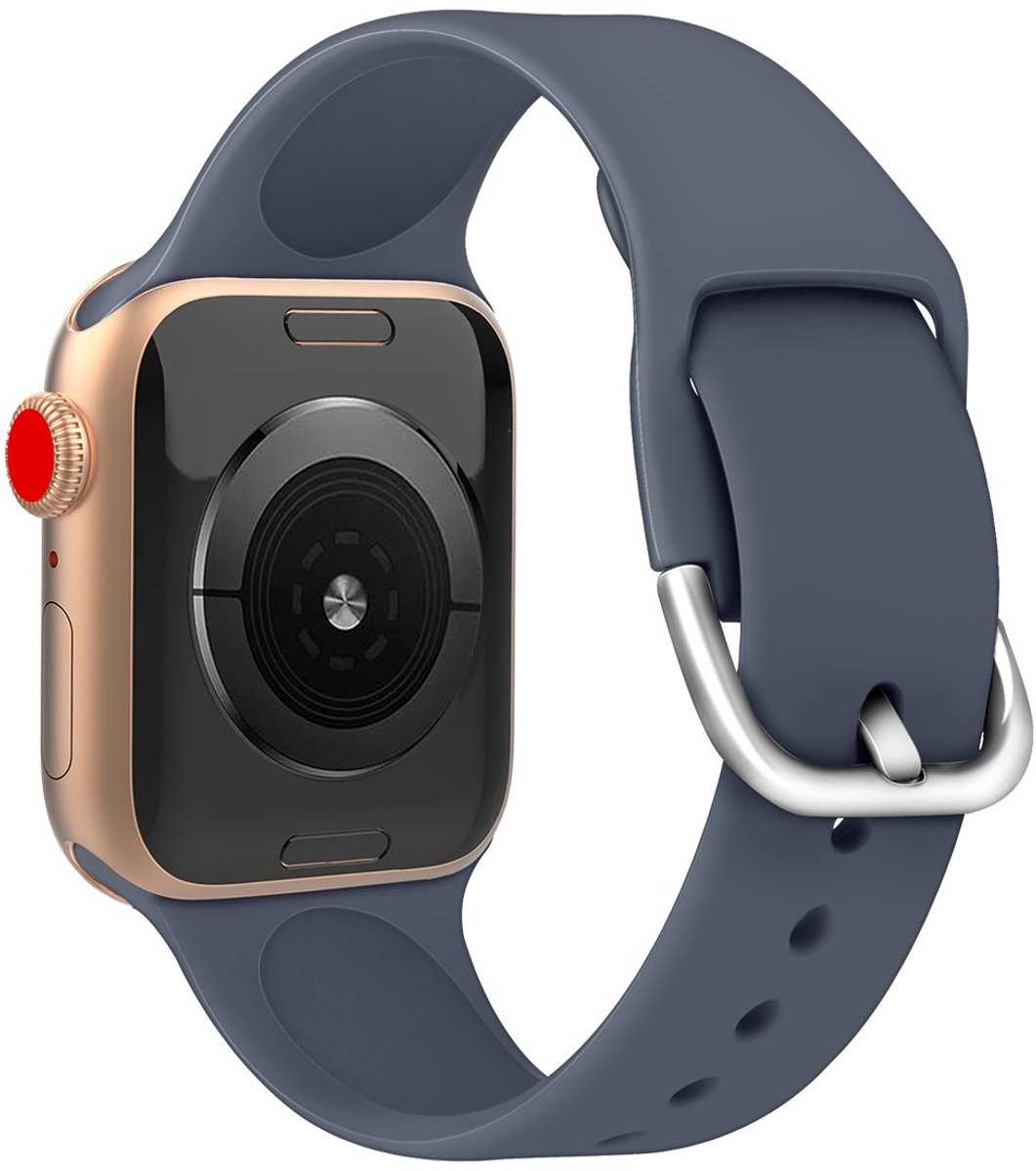Smartwatch bandje - Apple Watch 38mm 40mm - donkergrijs siliconen